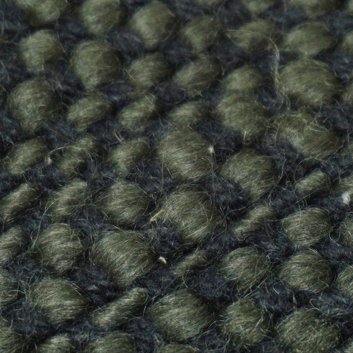 Dark olive green textured handwoven polyester cushion cover 45x45 cm
