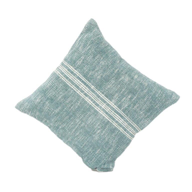 Handwoven Cotton Cushion Cover 45x45 cm | Textured Stripe Design | Handmade Minimalist Pillow Case