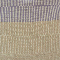 Handwoven Cotton Cushion Cover 45x45 cm – Lavender & Ivory Textured Striped Cushion | Artisan Woven Throw Pillow Cover
