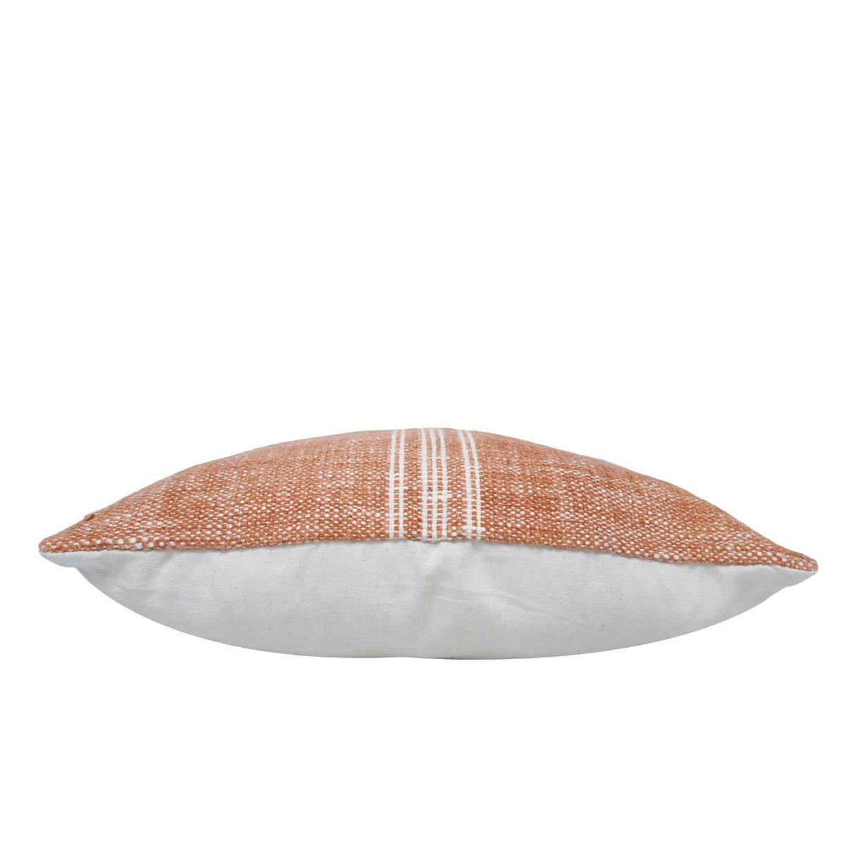 Handmade Cotton Cushion Cover 45x45 cm | Rust Orange Woven Stripe Cushion Cover | Modern Farmhouse Decorative Throw Pillow Cover | Hidden Zip | Sofa & Bed Décor - Bulk manufacturer & supplier from Panipat, India