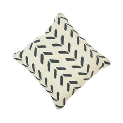 Handmade Mudcloth Inspired Cotton Cushion Cover – Black & Ivory Geometric Design | 45x45 cm