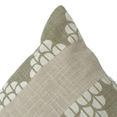 Sage Green & Ivory Geometric Cotton Cushion Cover 45x45 cm | Modern Minimalist Decorative Pillow Case with Hidden Zip