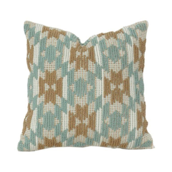 Handmade Embroidered Cotton Cushion Cover 45x45 cm | Abstract Floral Textured Pillow | Boho Modern Home Décor