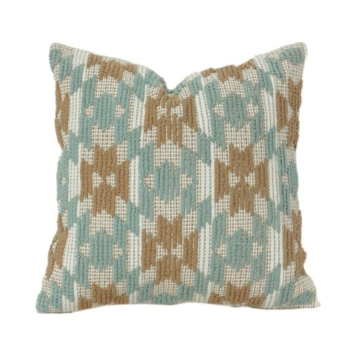 Handmade Embroidered Cotton Cushion Cover 45x45 cm | Abstract Floral Textured Pillow | Boho Modern Home Décor