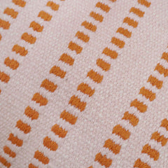 Handwoven Cotton Cushion Cover 45x45 cm | Ivory & Mustard Woven Striped Design | Textured Decorative Throw Pillow Cover | Hidden Zipper | Boho & Modern Home Décor