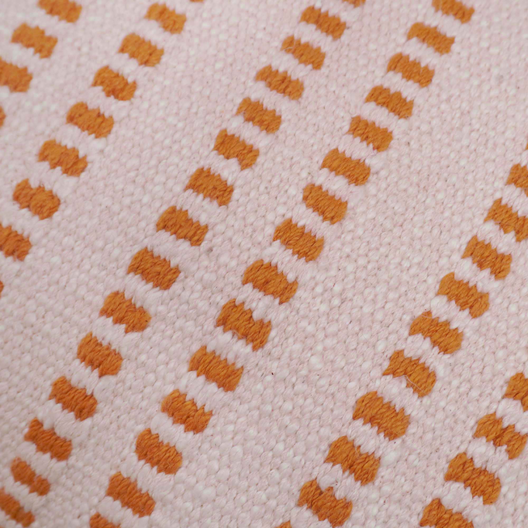 Handwoven Cotton Cushion Cover 45x45 cm | Ivory & Mustard Woven Striped Design | Textured Decorative Throw Pillow Cover | Hidden Zipper | Boho & Modern Home Décor