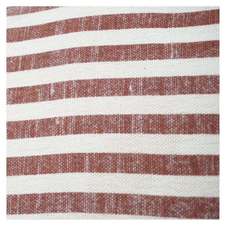 Rust & Ivory Striped Cotton Cushion Cover | 45x45 cm | Modern Minimal Printed Pillow Cover with Concealed Zip - Bulk manufacturer & supplier from Panipat, India