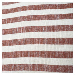 Rust & Ivory Striped Cotton Cushion Cover | 45x45 cm | Modern Minimal Printed Pillow Cover with Concealed Zip