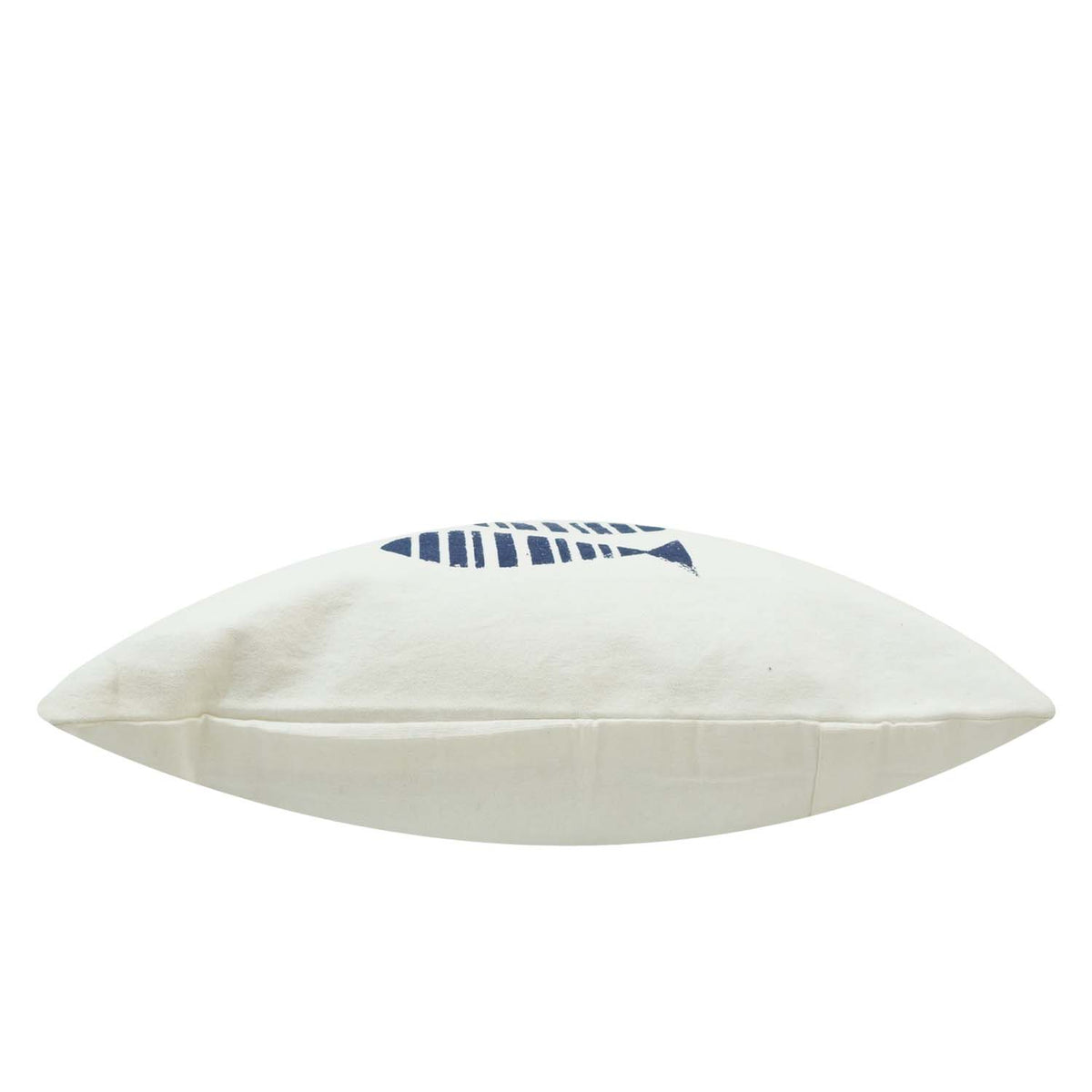 Modern Fish Print Cotton Cushion Cover 45x45 cm | Navy Blue & White Decorative Throw Pillow Cover | Coastal & Minimalist Home Décor - Bulk manufacturer & supplier from Panipat, India