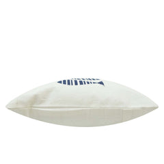Modern Fish Print Cotton Cushion Cover 45x45 cm | Navy Blue & White Decorative Throw Pillow Cover | Coastal & Minimalist Home Décor