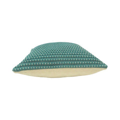 Handmade Textured Cotton Cushion Cover 45x45 cm | Woven Tufted Decorative Pillow Cover in Teal