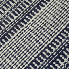Handwoven Cotton Striped Cushion Cover 45x45 cm | Woven Textured Throw Pillow Cover | Blue & Ivory Decorative Cushion Cover | Hidden Zipper