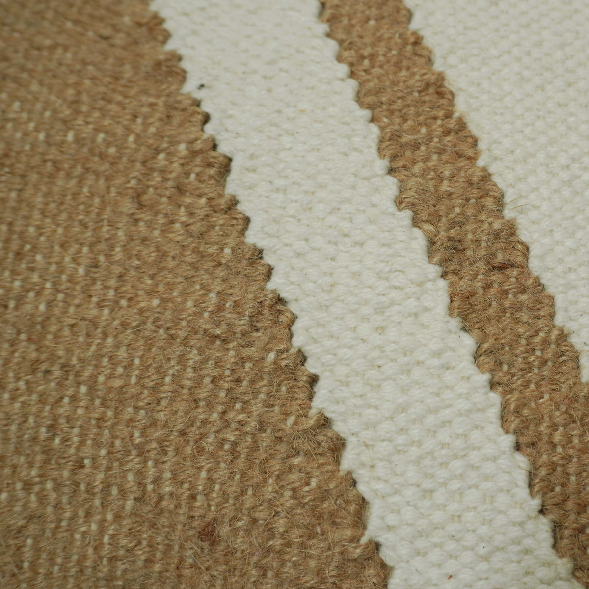 Handwoven Beige & Natural Geometric Textured Cushion Cover – 35 x 50 cm