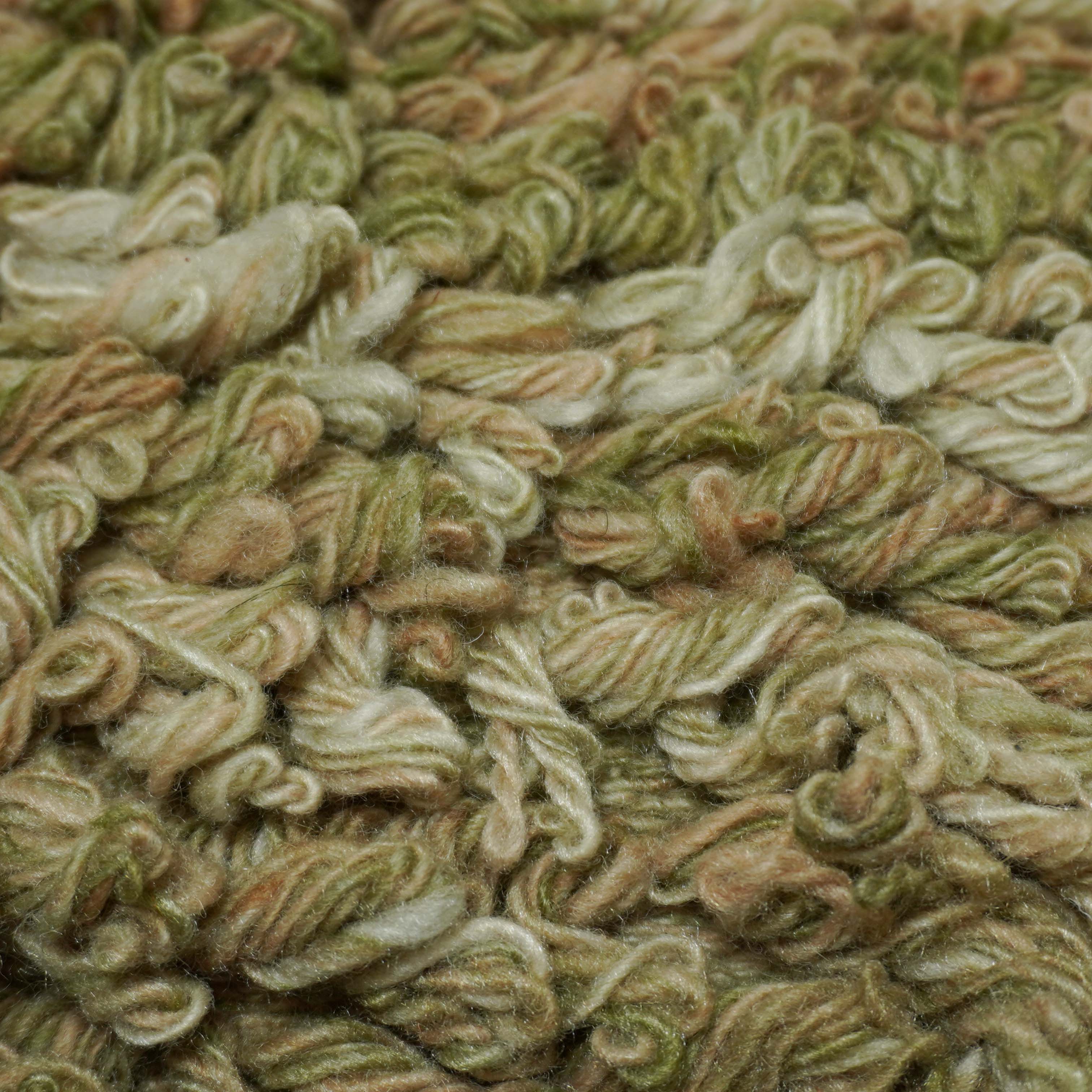 Handwoven Wool Cushion Cover – Olive Green Textured Loop Design, 45 x 45 cm
