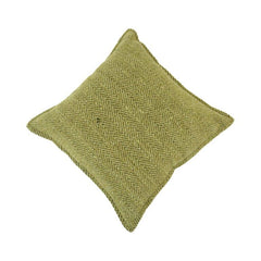 Olive Green Chevron Textured Cotton Cushion Cover – 45x45 cm | Modern Woven Decorative Pillow Cover