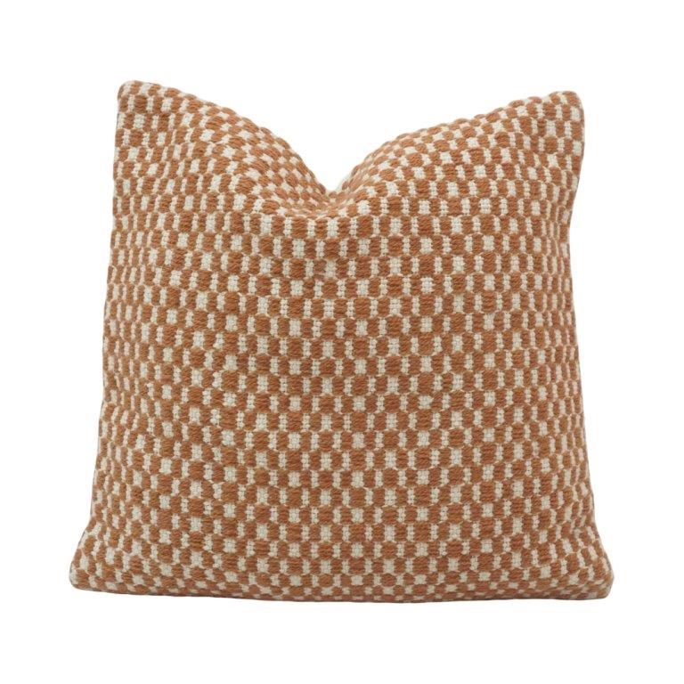Handmade Textured Cotton Cushion Cover 45x45 cm | Woven Check Pattern Decorative Pillow Cover | Modern Boho Cushion - Bulk manufacturer & supplier from Panipat, India