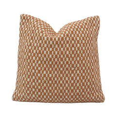 Handmade Textured Cotton Cushion Cover 45x45 cm | Woven Check Pattern Decorative Pillow Cover | Modern Boho Cushion