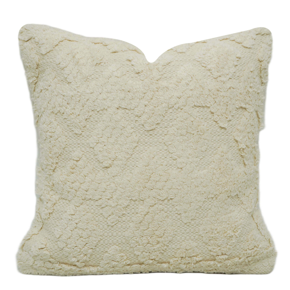 Handwoven Textured Cotton Cushion Cover – Ivory Cream, 45 x 45 cm