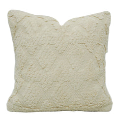 Handwoven Textured Cotton Cushion Cover – Ivory Cream, 45 x 45 cm