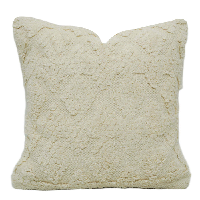 Handwoven Textured Cotton Cushion Cover – Ivory Cream, 45 x 45 cm