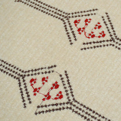 Handcrafted Embroidered Cotton Cushion Cover 45x45 cm | Geometric Tribal Pattern | Decorative Throw Pillow Cover with Concealed Zipper | Boho Living Room & Bedroom Décor