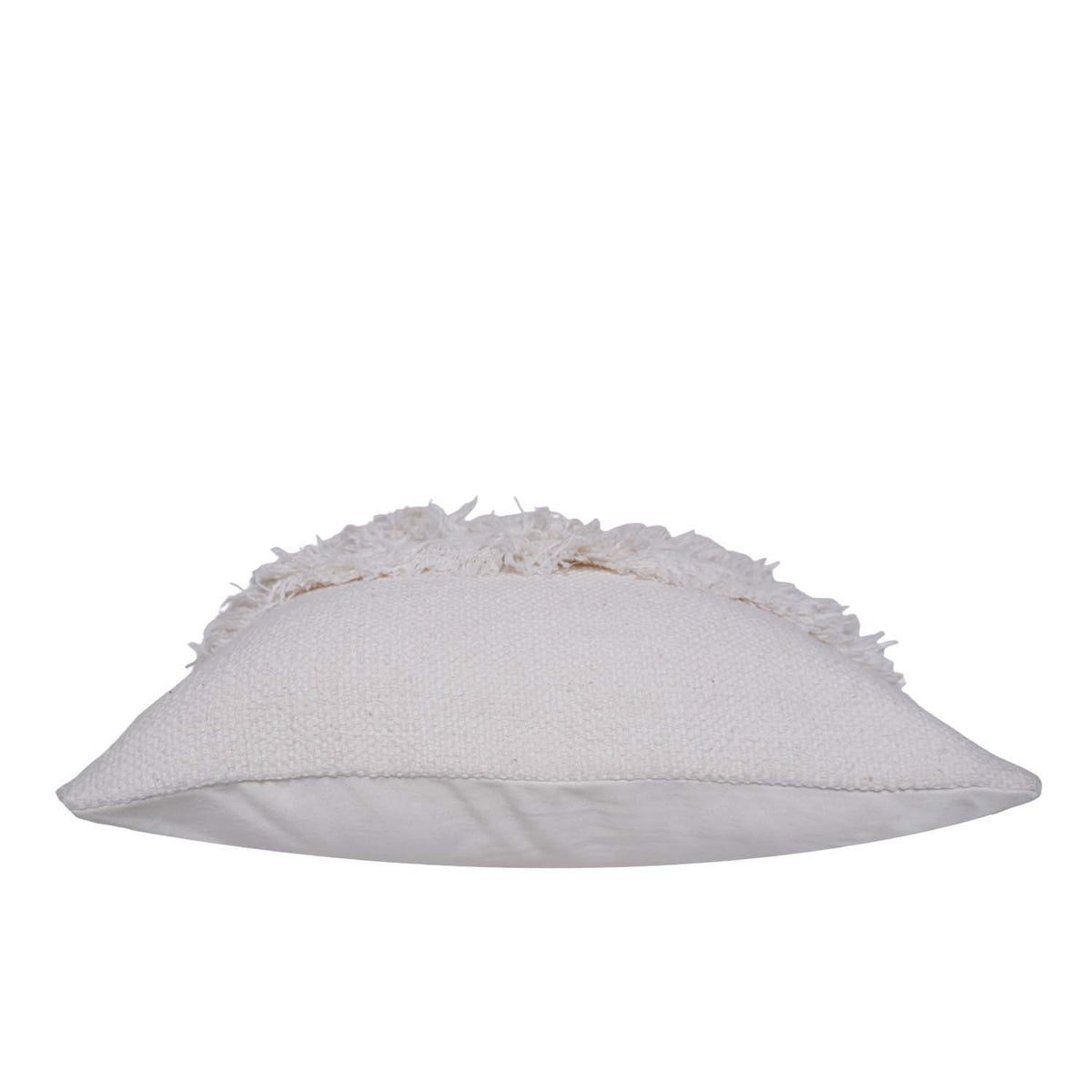 Ivory Tufted Cotton Cushion Cover 45x45 cm | Textured Boho Decorative Pillow Cover with Fringe Detail - Bulk manufacturer & supplier from Panipat, India