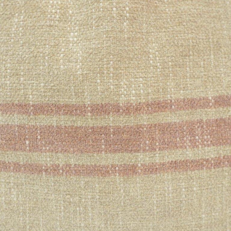 Handwoven Natural Linen Striped Cushion Cover | Beige & Dusty Rose | 45x45 cm Decorative Pillow Cover - Bulk manufacturer & supplier from Panipat, India