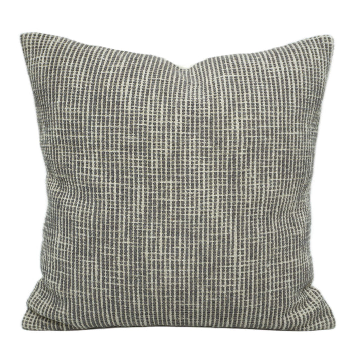 Handwoven Grey & Ivory Textured Cushion Cover – 45 x 45 cm