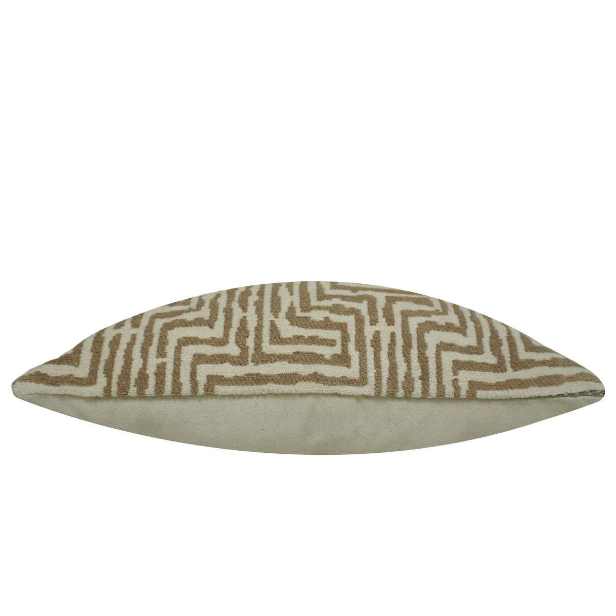 Geometric Jacquard Cotton Cushion Cover 45x45 cm | Woven Beige & Ivory Decorative Throw Pillow Cover | Hidden Zip | Modern Boho Home Décor