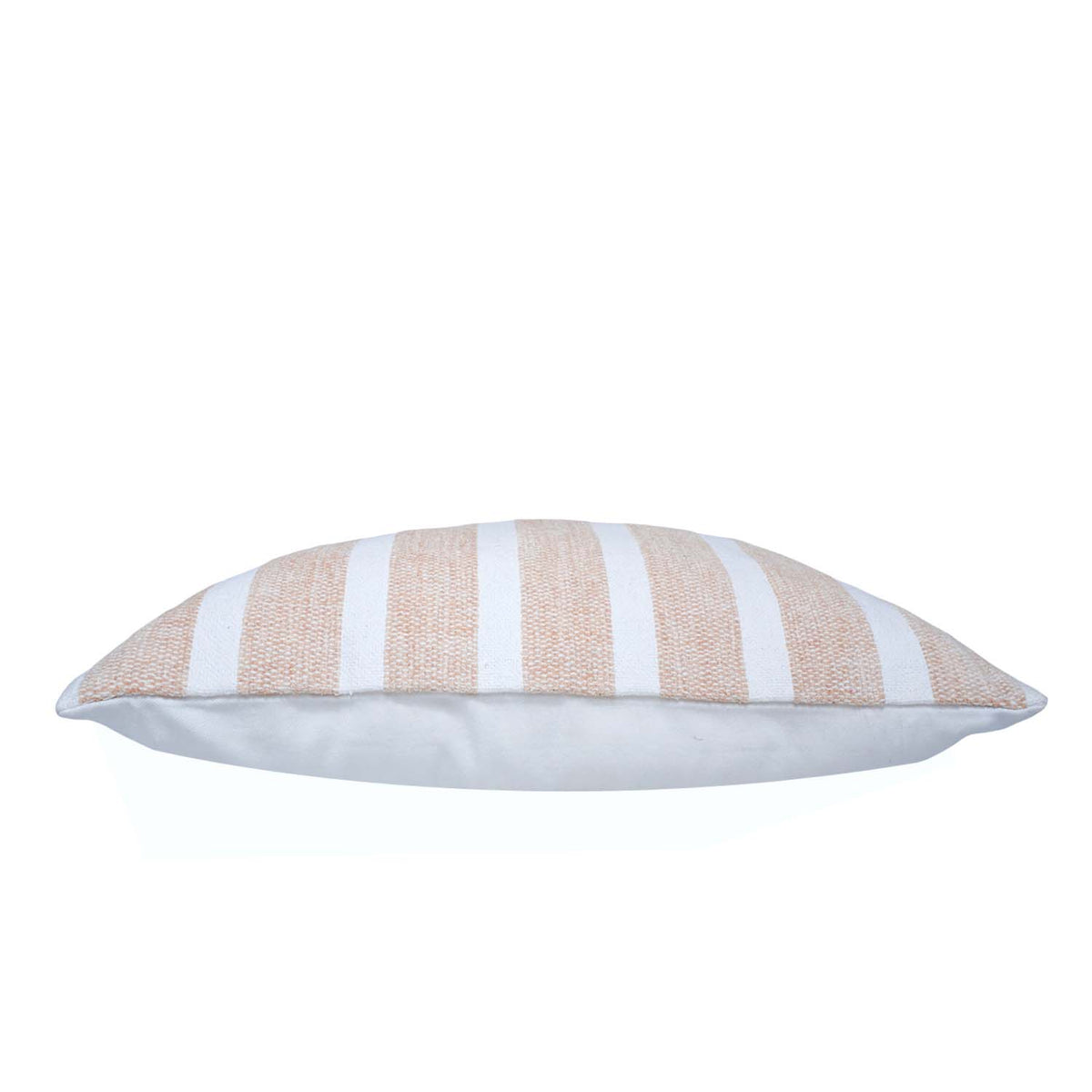 Handwoven Cotton Striped Cushion Cover 30x50 cm | Beige & White Woven Lumbar Cushion Cover | Modern Farmhouse Decorative Pillow Cover - Bulk manufacturer & supplier from Panipat, India