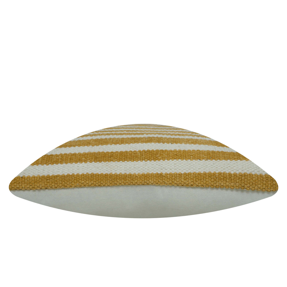 Handwoven Cotton Striped Cushion Cover 45x45 cm | Woven Textured Throw Pillow Cover | Natural & Mustard | Modern Boho Home Décor | Hidden Zip | 18x18 Inch