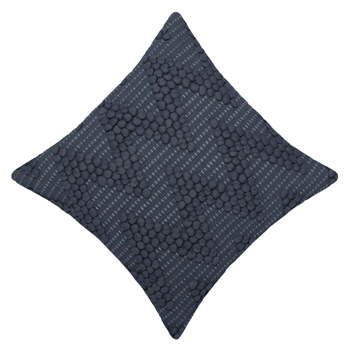 Handwoven Cotton Chindi Cushion Cover – Textured Charcoal Grey 45 x 45 cm