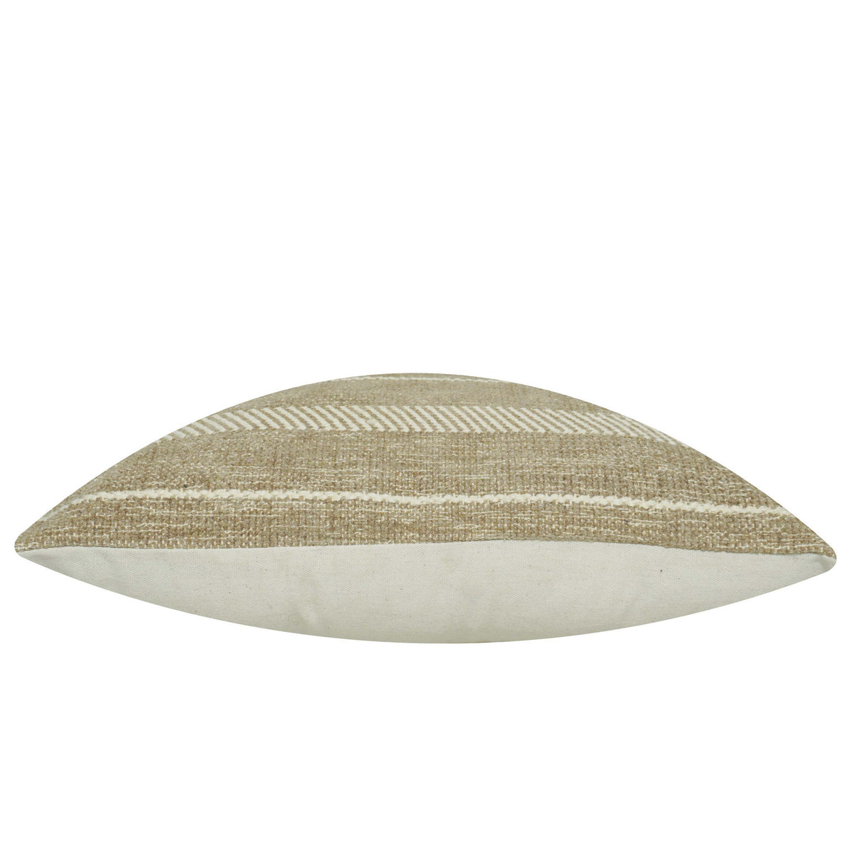 Handwoven Cotton Cushion Cover – Beige & Cream Striped Design – 45 x 45 cm