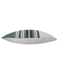 Handmade Woven Cotton Cushion Cover 40 x 60 cm | Modern Striped Textured Lumbar Cushion Cover | Decorative Sofa & Bed Pillow Cover with Concealed Zipper