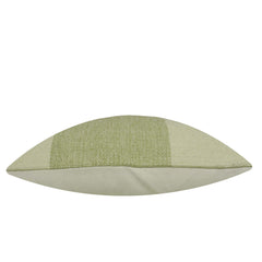 Sage green and ivory geometric checkered handwoven cotton cushion cover 45x45 cm