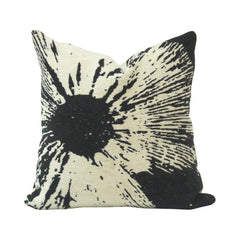 Black & Ivory Abstract Floral Jacquard Cushion Cover – 45x45 cm | Modern Decorative Throw Pillow Cover