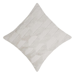 Handwoven Tufted Cotton Cushion Cover – Ivory Abstract Geometric Textured Design, 45x45 cm