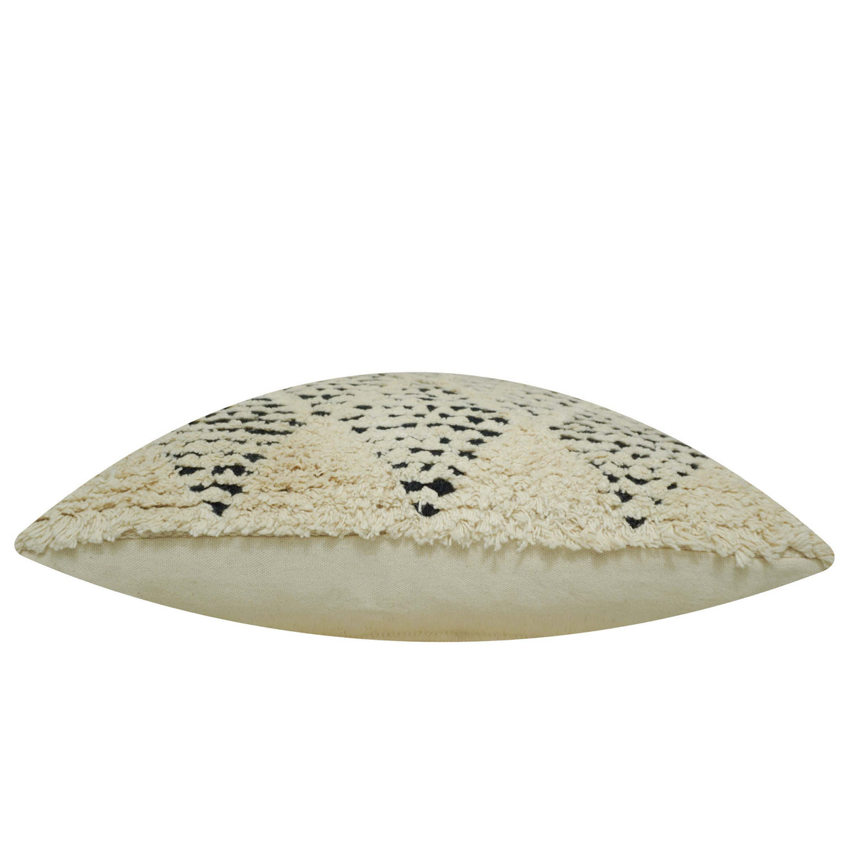 Handwoven Ivory & Black Textured Cushion Cover – 45 x 45 cm | Boho Geometric Accent Pillow Cover