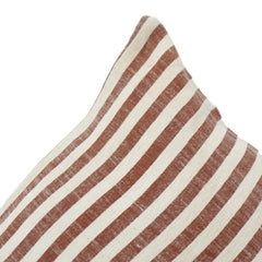 Rust & Ivory Striped Cotton Cushion Cover | 45x45 cm | Modern Minimal Printed Pillow Cover with Concealed Zip