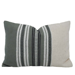 Handmade Woven Cotton Cushion Cover 40 x 60 cm | Modern Striped Textured Lumbar Cushion Cover | Decorative Sofa & Bed Pillow Cover with Concealed Zipper
