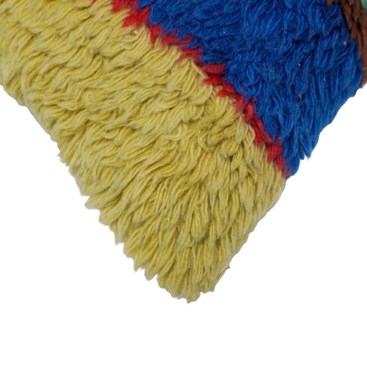 Multicolor striped shag tufted cotton cushion cover 45x45 cm