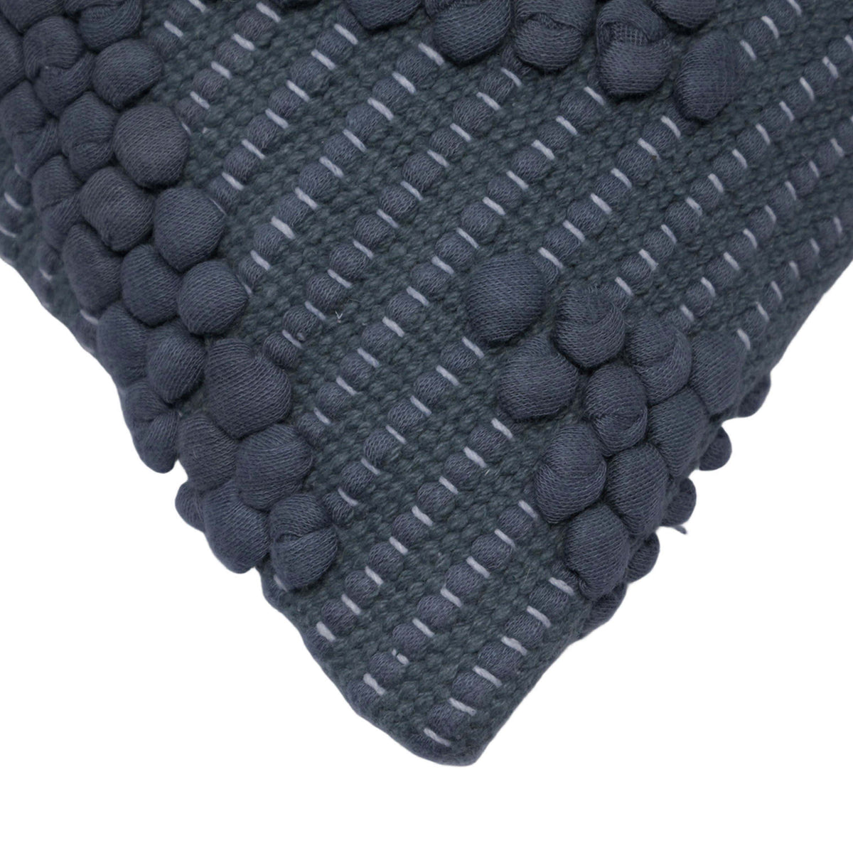 Handwoven Cotton Chindi Cushion Cover – Textured Charcoal Grey 45 x 45 cm