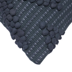 Handwoven Cotton Chindi Cushion Cover – Textured Charcoal Grey 45 x 45 cm
