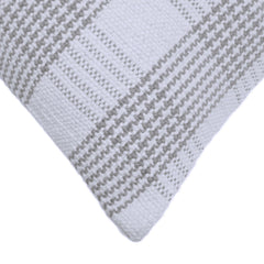 Handwoven Grey & White Striped Cushion Cover – 45 x 45 cm