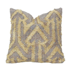 Handwoven Jute Cushion Cover with Textured Geometric Pattern | Rustic Boho Decorative Pillow Cover | 18x18 Inch