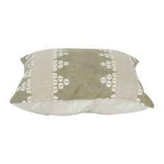 Sage Green & Ivory Geometric Cotton Cushion Cover 45x45 cm | Modern Minimalist Decorative Pillow Case with Hidden Zip