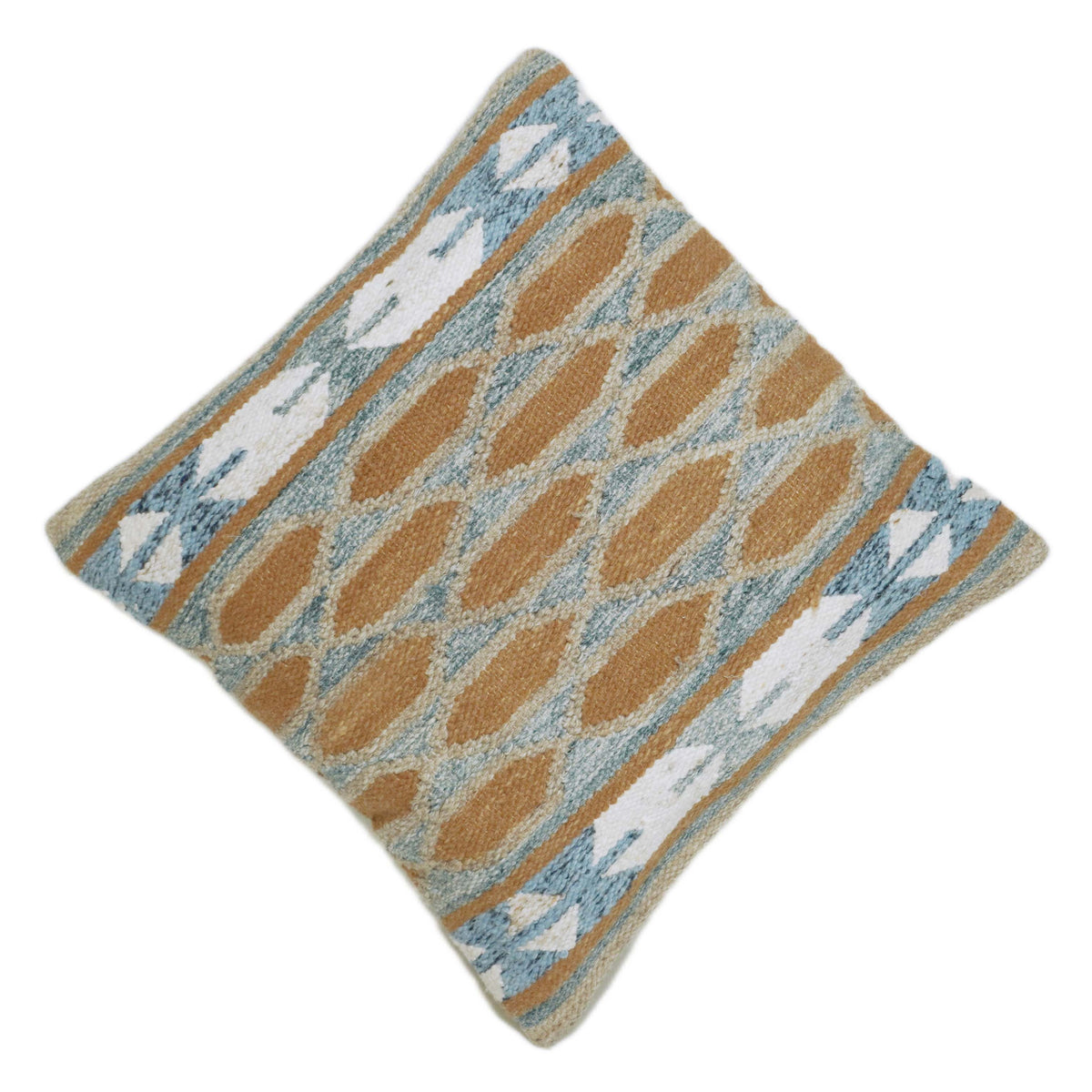 Handwoven Geometric Diamond Pattern Cushion Cover – 45 x 45 cm
