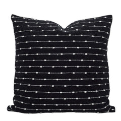 Handwoven Black & White Cotton Cushion Cover 45x45 cm | Textured Woven Striped Decorative Throw Pillow Cover | Modern Boho Home Décor