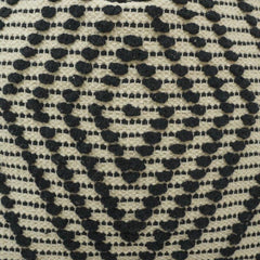 Handwoven Cotton Cushion Cover 45x45 cm | Black & Ivory Geometric Textured Pillow Cover | Modern Boho Décor