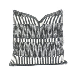 Handwoven Black & White Geometric Cotton Cushion Cover | 45x45 cm | Textured Boho Modern Design
